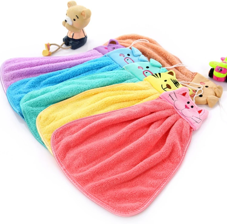 Super absorbent Hanging type cute animal design kitchen towel hand towel