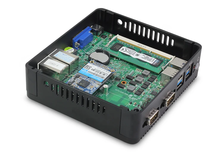 XCY Mini pc windows10 Celeron 2955U 2 LAN 2 RS232 безвентиляторный Настольный для офиса ddr3 8 gb тонкий клиент
