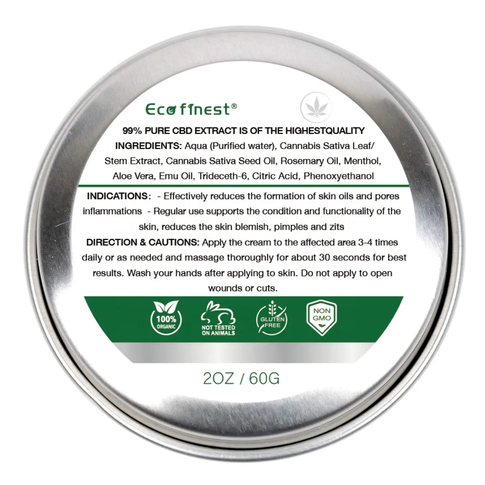 
ECO finest New Arrived Hemp CBD Pain Relief Skin Cream 