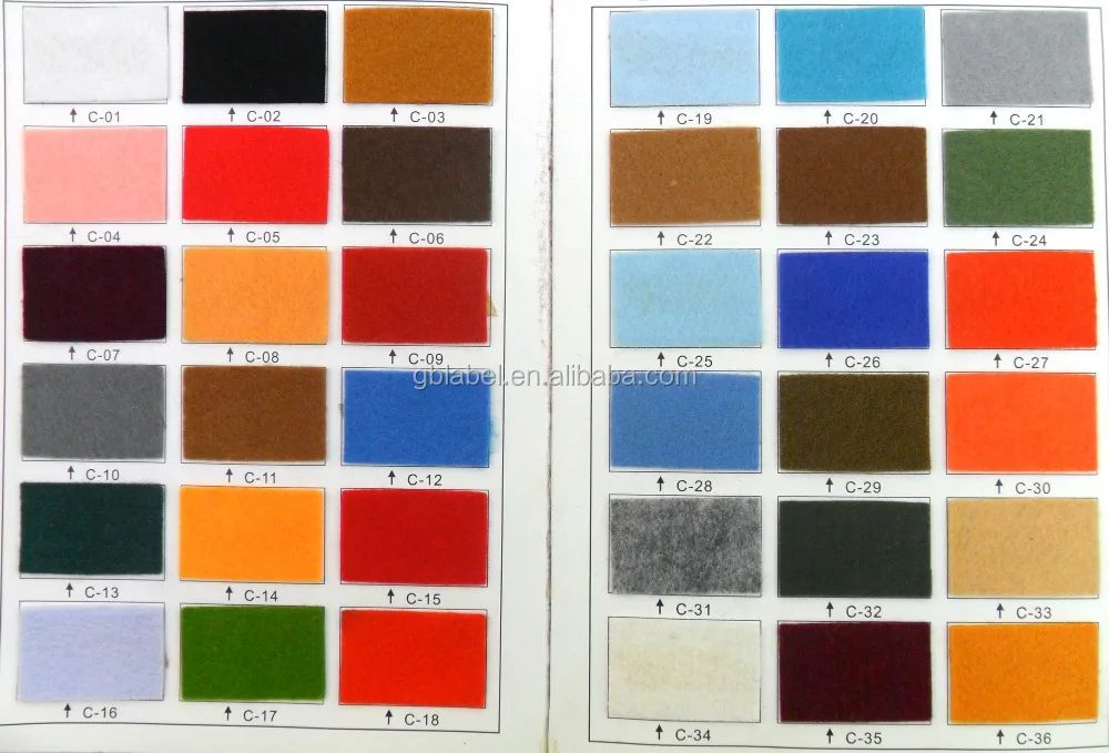 wholesale colorful make to order punch polyester nonwoven fabric felt