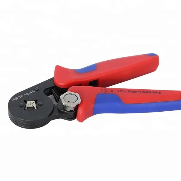 HSC9 16-4A Square Ferrule Crimp Tool Crimper Plier Used for 23-5 AWG 0.25-16 mm Cable End Sleeves