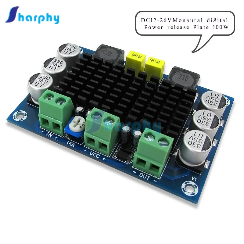 D2 TPA3116DA DC 12V 24V 100W Mono Channel Digital Power Amplifier Board