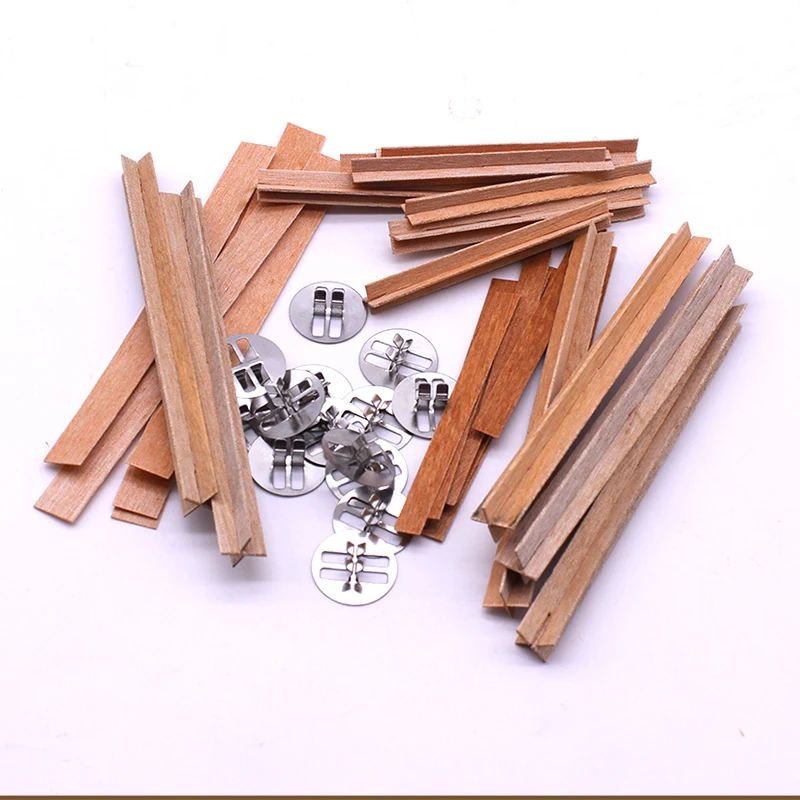 
Slice and cross shaped wooden wicks different sizes available candle wood wick 