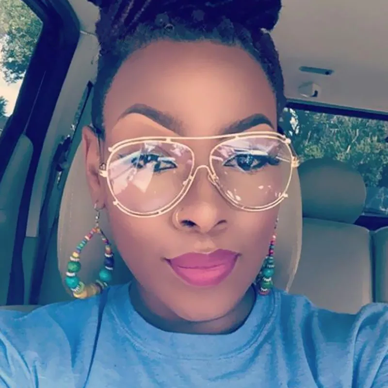 Korean Fashion Leisure Women Eyewear Hollow Flat Mirror glasses Fine Metal Frame Teenager Glasses