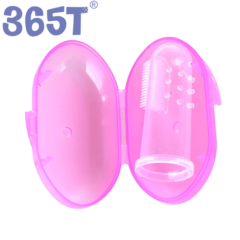 
Wholesale Soft Silicone Baby Finger Toothbrush For Infant Teeth Clean Brush With Case 