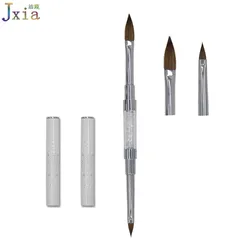 Professional 2 Side 100% Pure Kolinsky Hair 4# and 12# Acrylic Liquid Powder Carving Builder Nail Art Brush