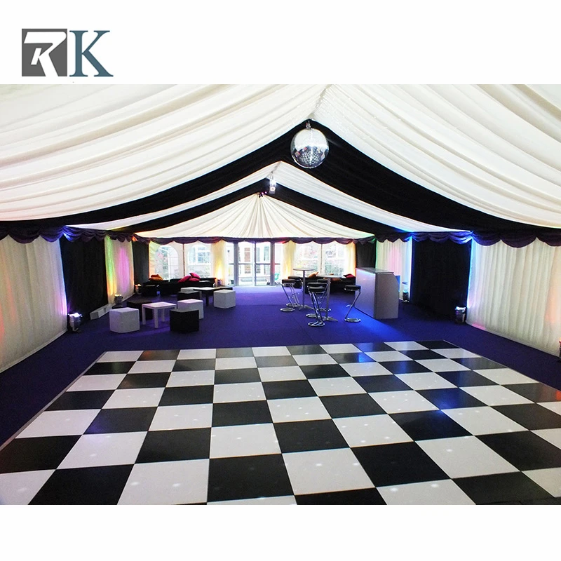 Черно-белый свадебный напольный танцевальный пол из ПВХ, пластиковый танцевальный пол для беговой вечеринки