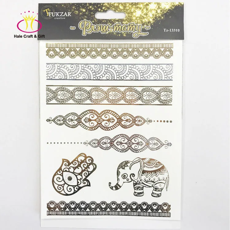 Waterproof Skin Safe Sexy Body Metallic Gold Temporary Tattoo Sticker
