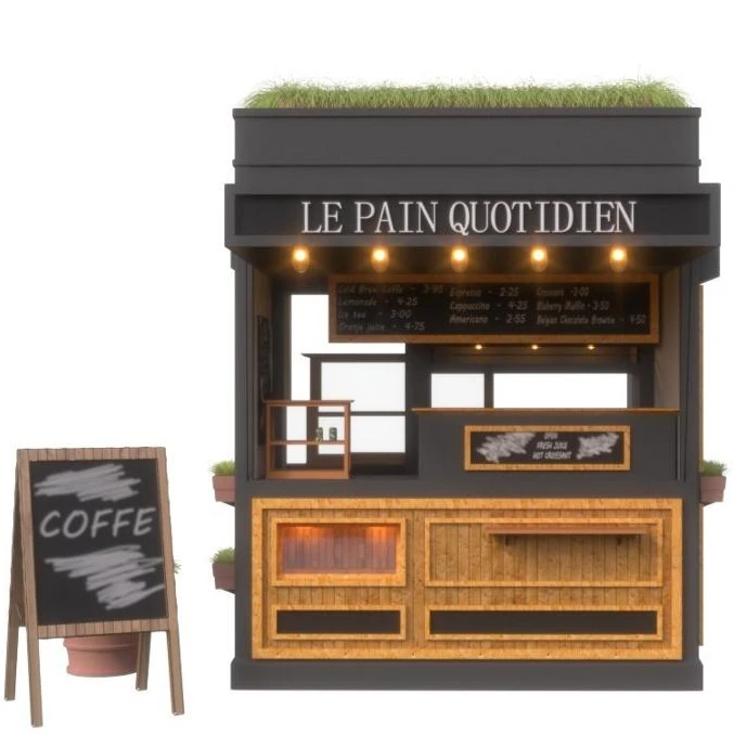 
Prefab House Container Coffee Shop Store Office Mobile Shipping Container House With Wooden 