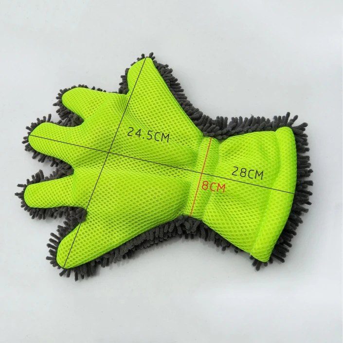 Microfiber car wash mitt glove car wash finger mitt