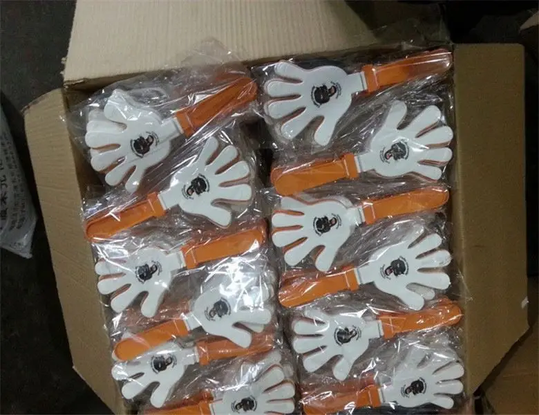 ZH2007 Customized Sport fans cheering toy plastic PP noise maker hand clapper
