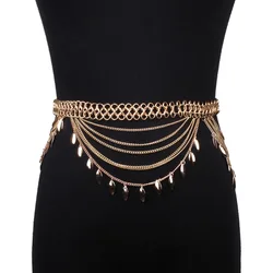 2018 new popular exaggerated fashion  multi-layer tassels sexy ladies waist belt