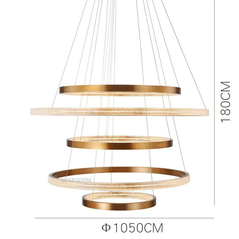 MARSDEN  aluminium Simple hanging decorative modern chandelier luxury acrylic gold led chandelier