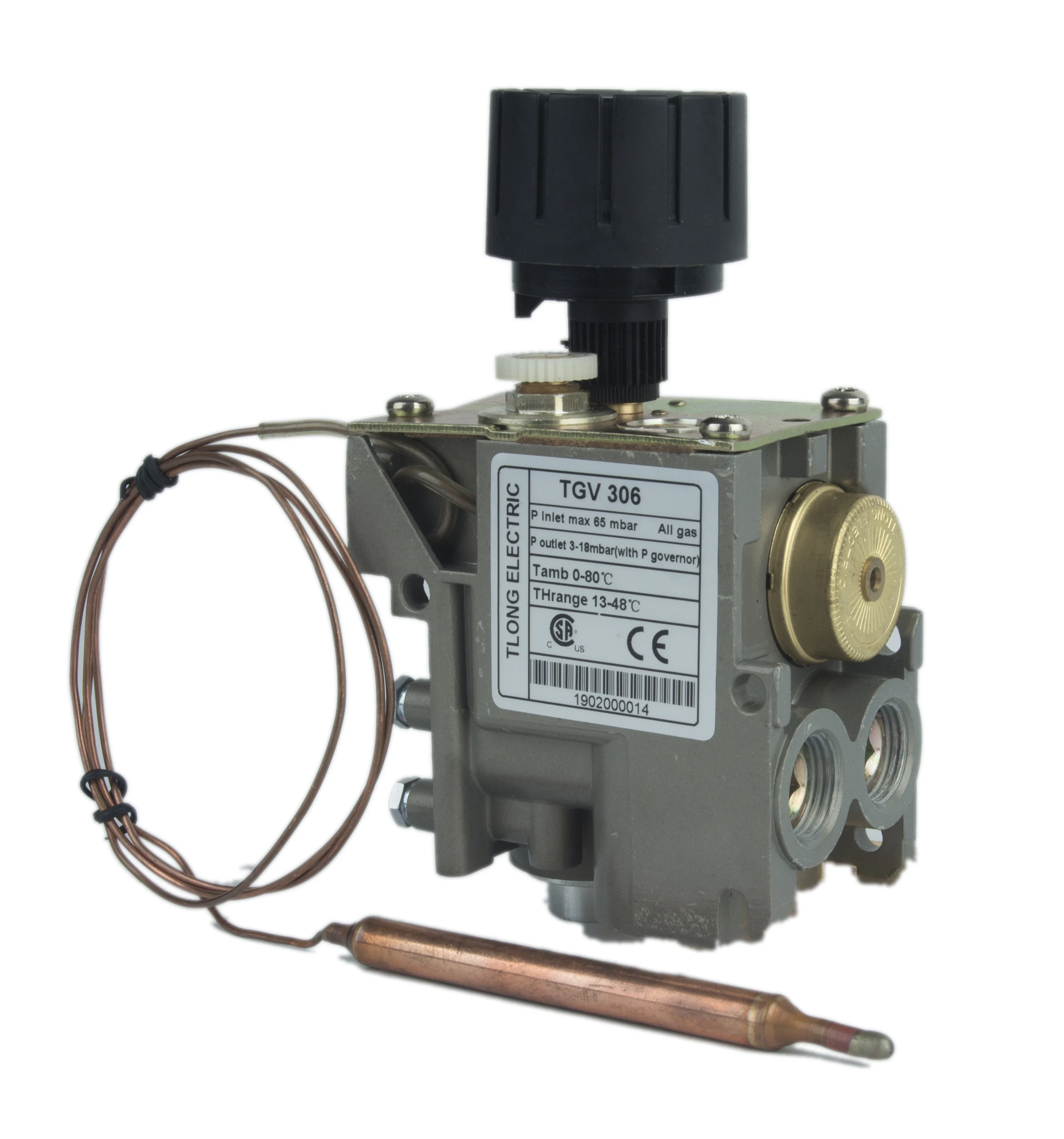 Non-electric multifunctional  thermostatic gas valve for gas appliance