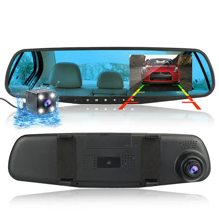 Auto Recorder Video Full HD Front And Rear DVR Dash Camera Dash Cam Car DVR Mirror Dual Lens Rear View Camera Rearview Dashcam
