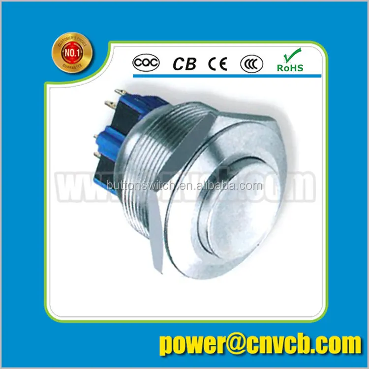 2801 - антивандальный металлический переключатель 28 мм водонепроницаемый 1NO1NC или 2NO2NC флеш rised кнопочный выключатель