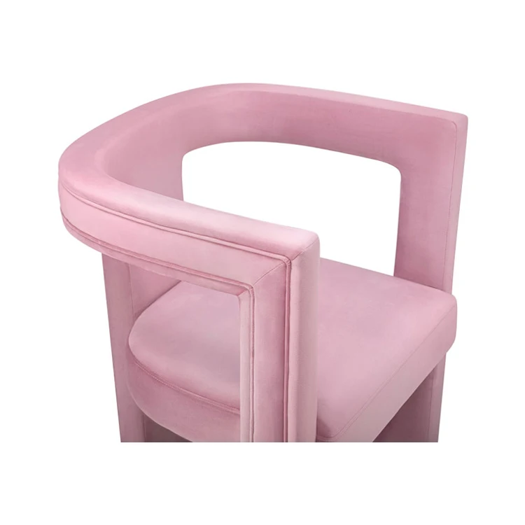 Chinese new products Luxury chairs for children all fabric covered Personality velvet pink chair