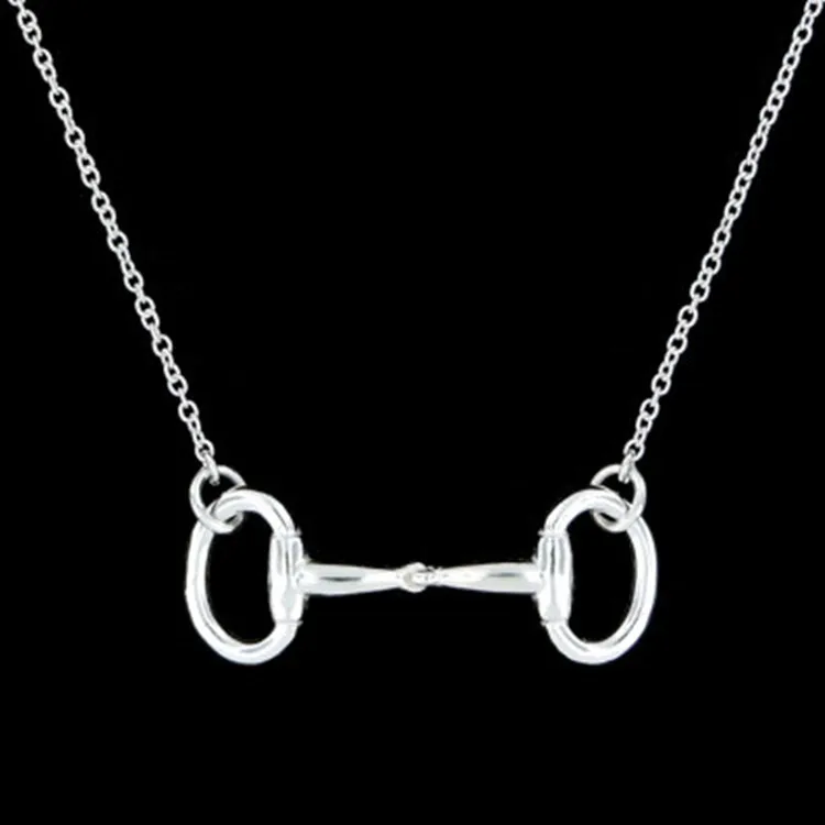 Online Shop China Horse Jewelry Silver D Ring Snaffle Bit Necklace For Gift