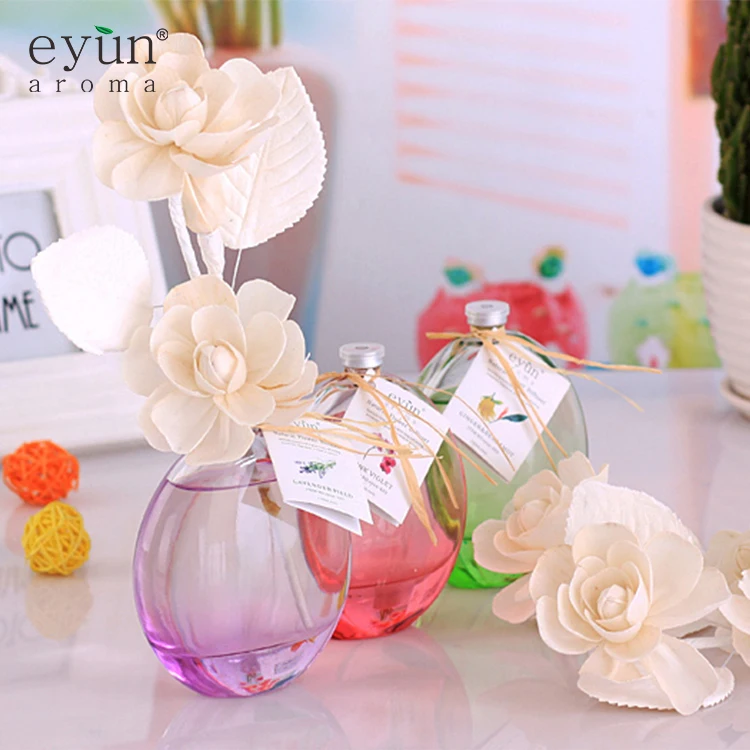 Wedding favor gift fresh air rose scent elegant glass bottle reed diffuser set