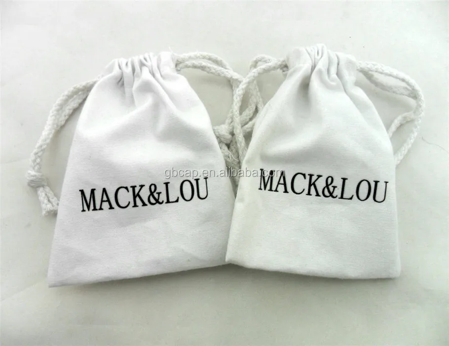 Cotton Canvas Drawstring Bag Small Gift Packaging Pouch Custom Print Jewelry Drawstring Bags