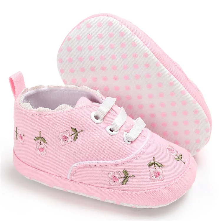 Amazon sells cute flower cotton fabric infant boys and girls 0-18 months baby toddler shoes