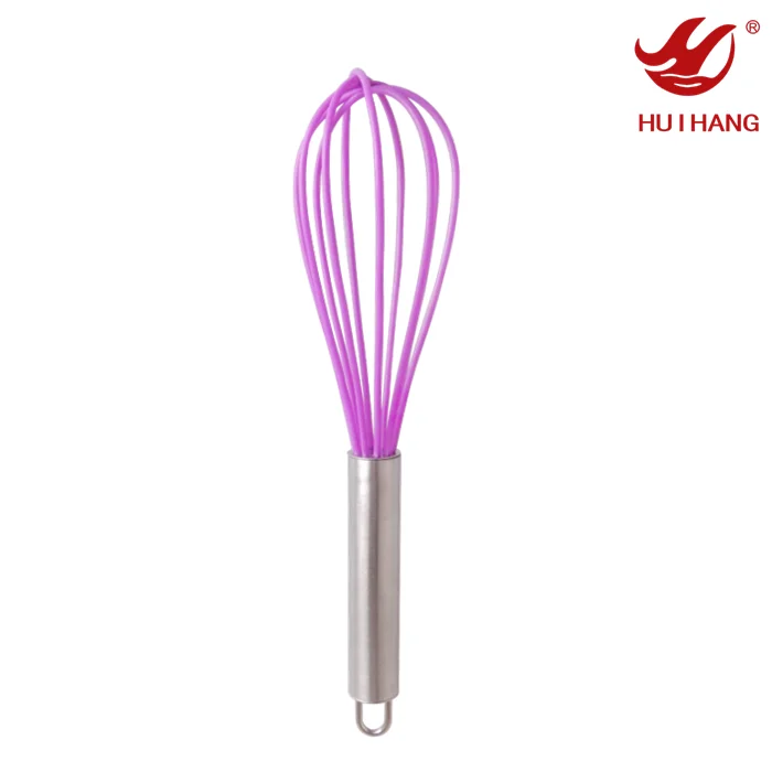 Silicone Egg Whisk Set of 3 - Stainless Steel Whisk for Blending, Whisking, Beating & Stirring