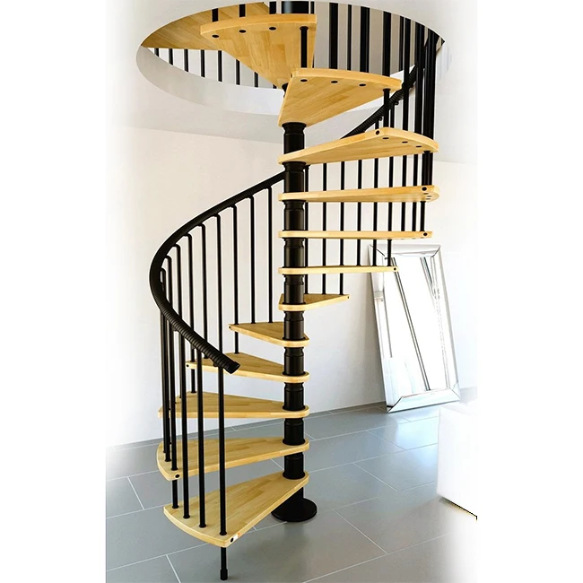 Step ladder tread wooden indoor spiral staircase