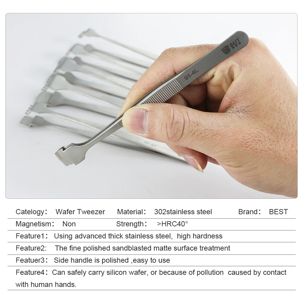 BEST-91-4T Stainless steel wafer tweezers