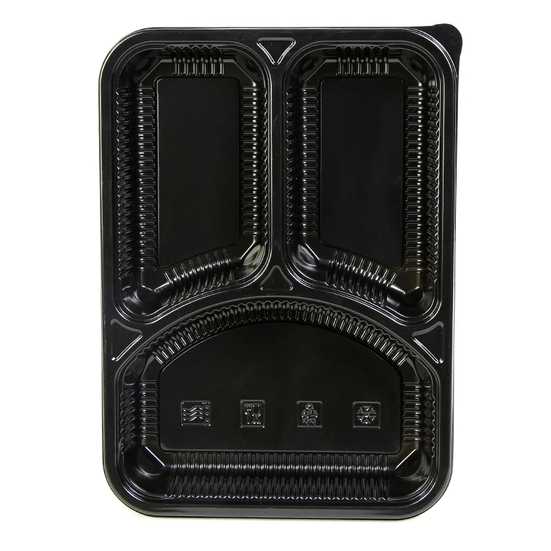 BPA Free Food Grade 3 Compartment Disposable Food Container Bento Lunch Box