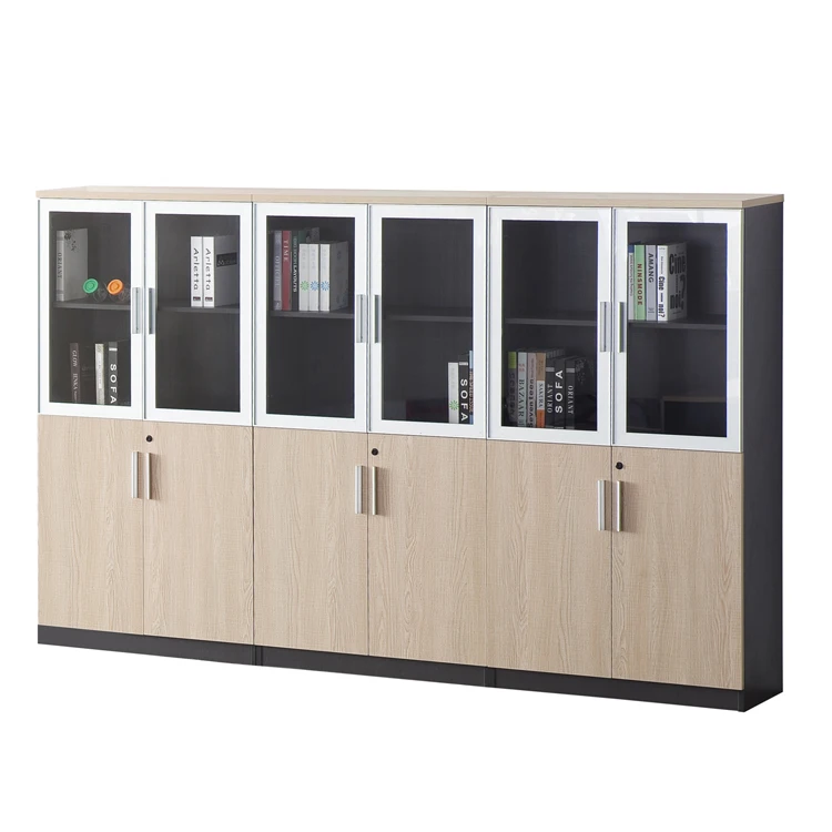 
New Design Modern Office Cabinet glass mobile display bookcase cabinet 