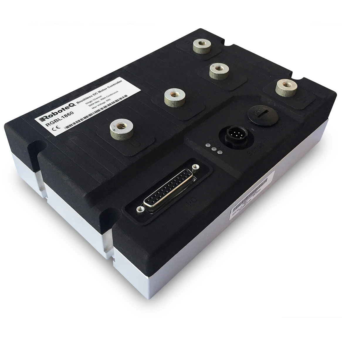 Plutools AC Induction Motor Controller, Single Channel, 300A, 60V, Encoder input, CAN, 16 Dig/Ana IO, Cooling plate and ABS cove