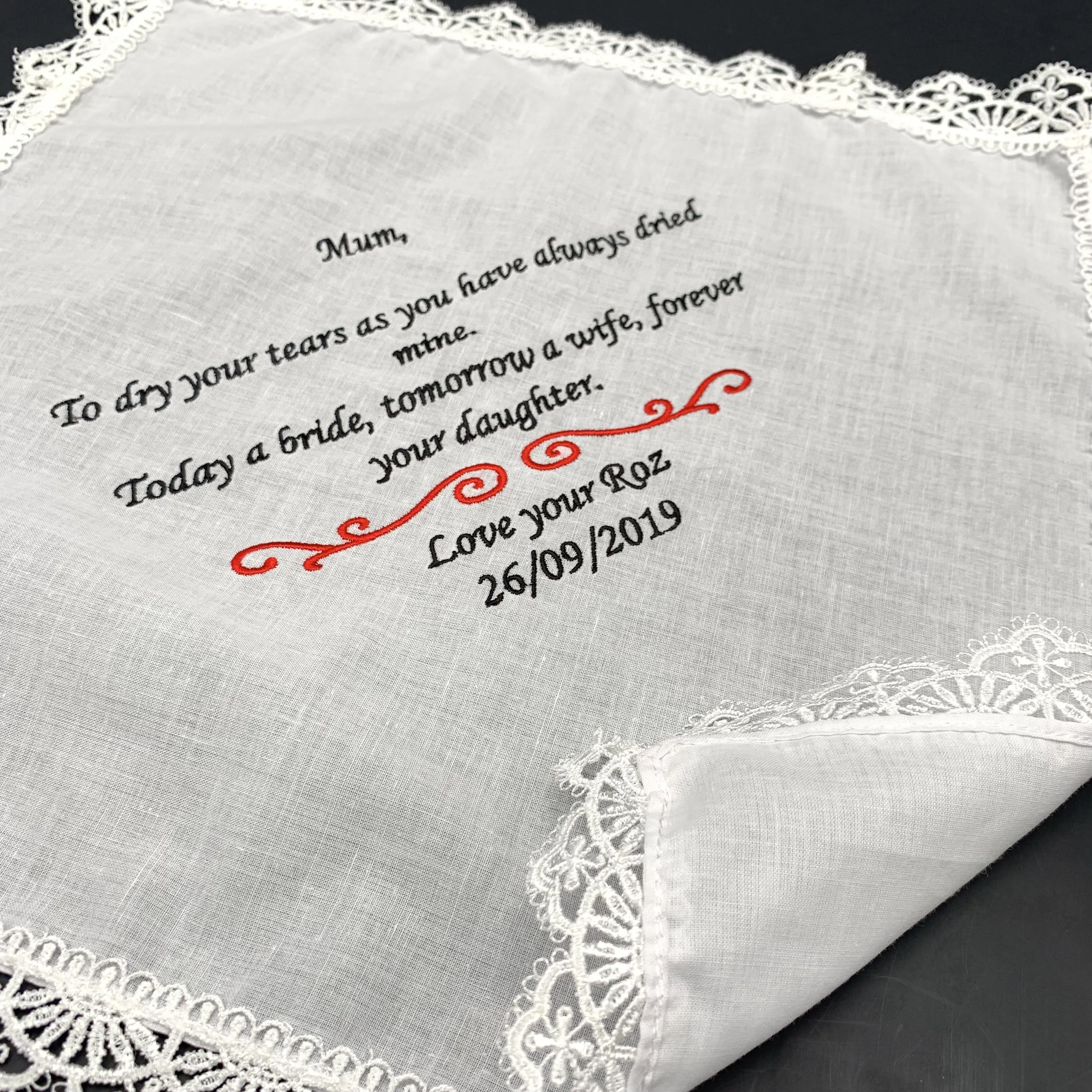 embroidery scallop flower handkerchief 100% cotton women handkerchief