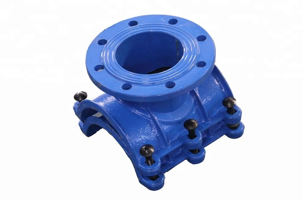 JC hot sale water pipeline flanged saddle clamps for PVC pipe coupling