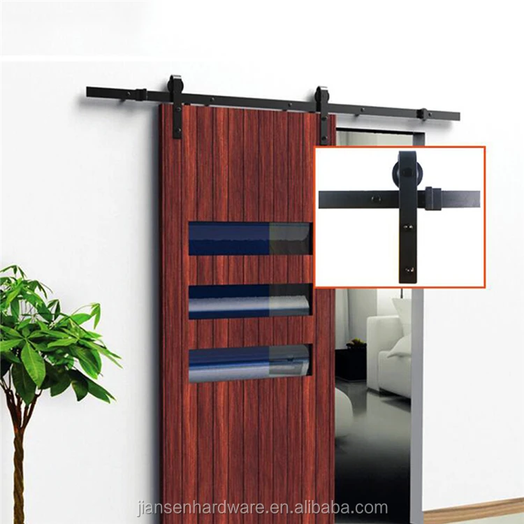 Heavy Duty Modern Style Single Slide Track Sliding Doors Hardware Kits Waterproof Wooden Door Rails Barn Doors Hardware Kits