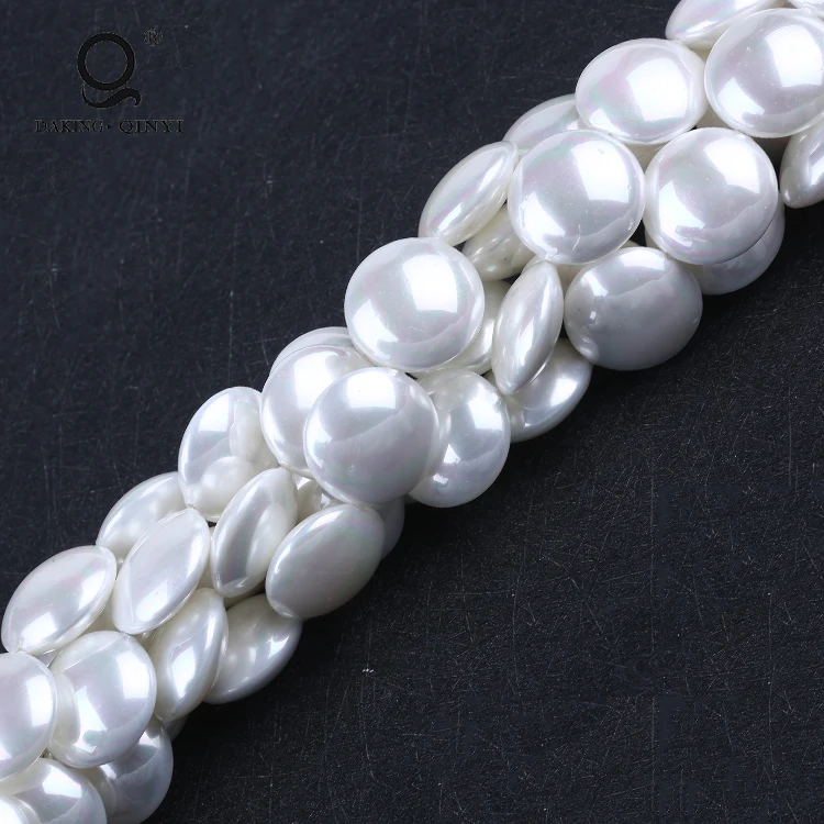 Wholesale Natural White Round South Sea Shell Beads for Jewelry Making