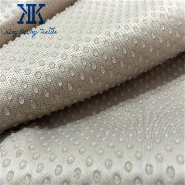 light weight rubberized real silicone rubber knit anti slip dot fabric