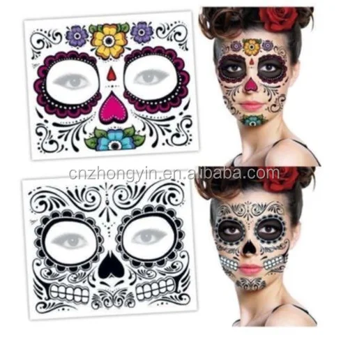 Fancy custom iridescence rhinestone crystal face tattoo sticker