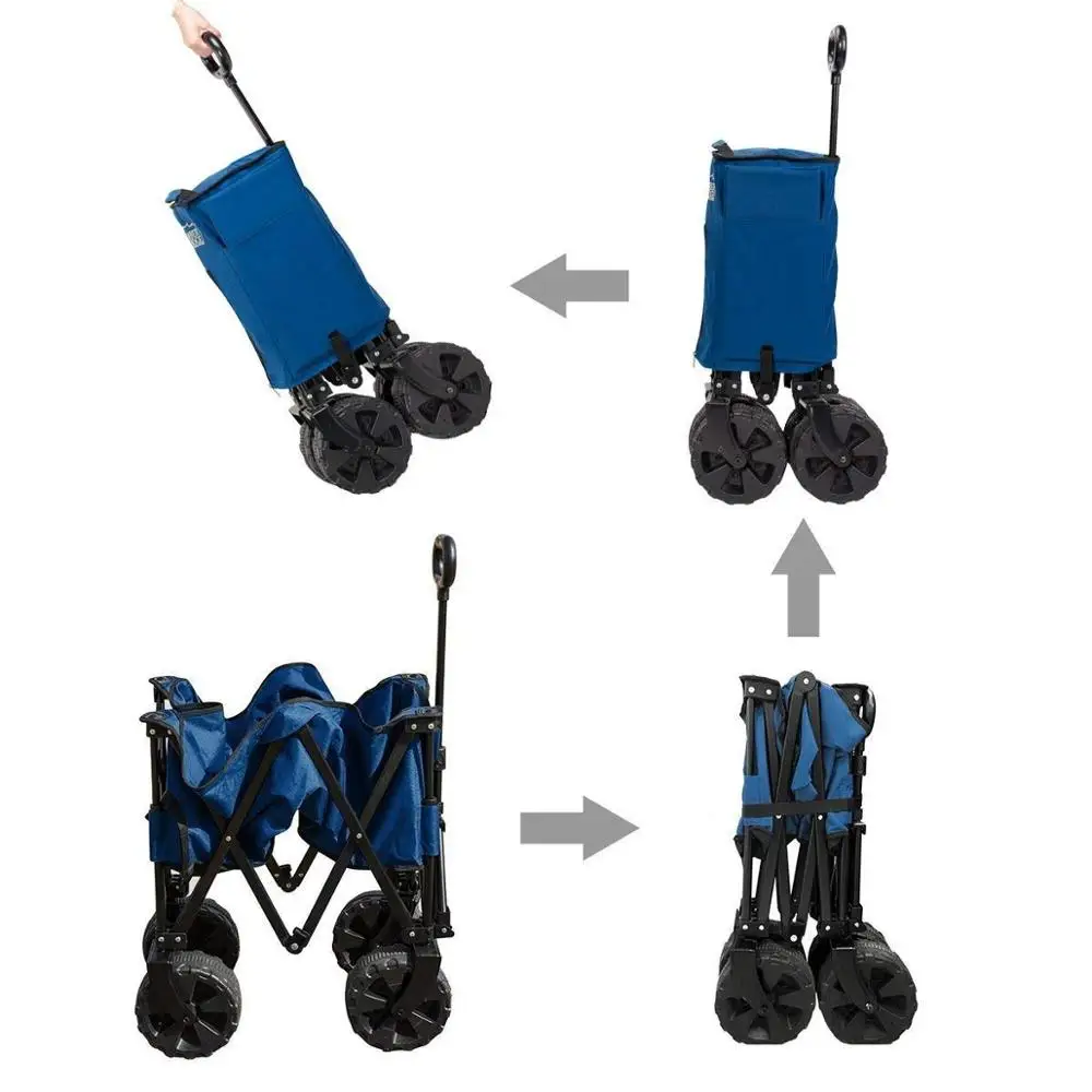 Collapsible Sturdy Steel Frame Garden/ Beach Wagon Beach Cart Sand Tires