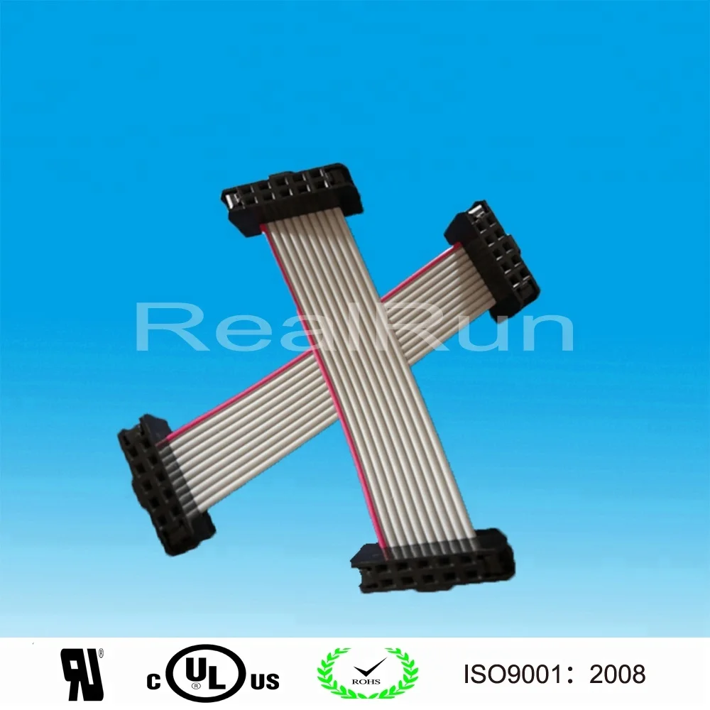 Customized connector 2.54mm IDC flat cable 28awg