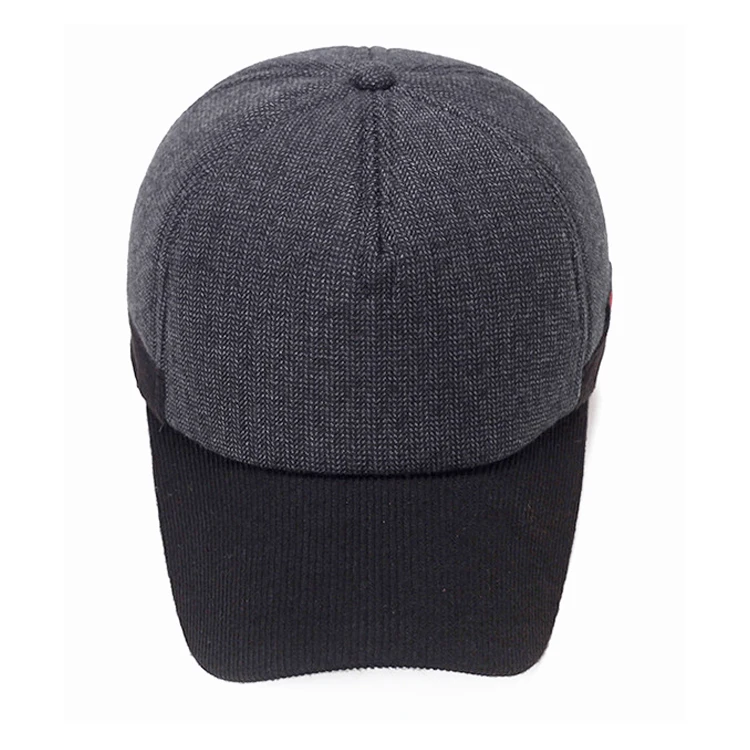 Wholesale High Quality 5 Panel Winter Custom Embroidery Plain Velvet Hat Suede  Baseball Cap With Ear Muff