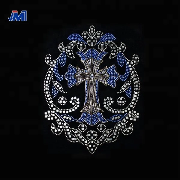 Cute  Cross Rhinestone Hotfix Transfers for T Shirts