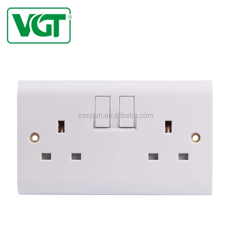 Кения двухполюсный 13A Британский включен розетки без света