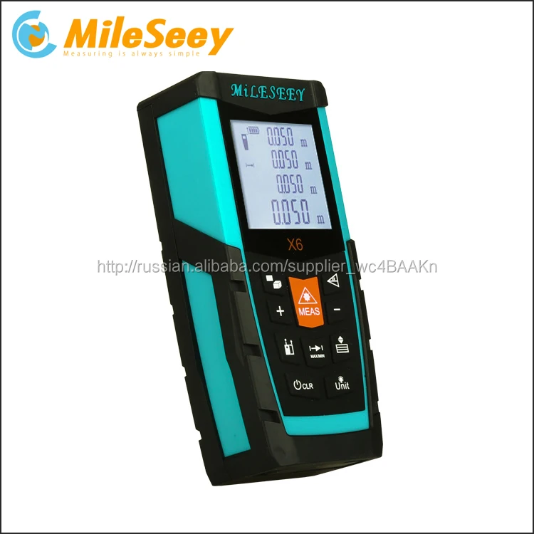 Китай Mileseey X6 50 м Мини Цифровой Электронный Дисплей Лазерная Рулетка цифровой мультиметр