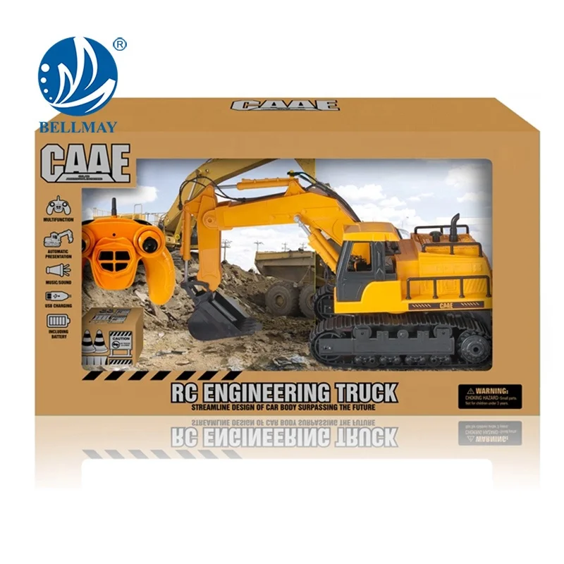 Bemay Toy 2019 NEW 2.4 G 1:45 Scale 7 Channel Remote Control Simulation Truck RC Excavator Metal Toy