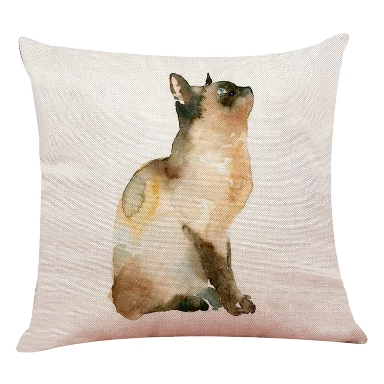 Oriental style anti-snoring cats kittens 3d printed embroid watercolor paint cushion covers ready to ship