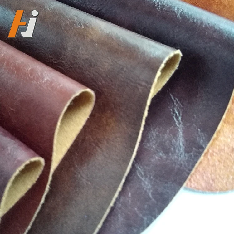 Water Proof Embossed Oil Wax Leather PU Synthetic Artificial Leather For Sofa Set Furniture Motorcycle Seat Shoulder Tote Bag