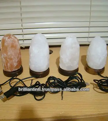 
Himalayan Natural rock salt lamp white Salt Lamp with bulb and cord 