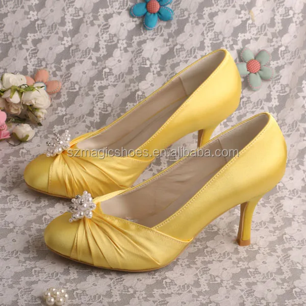 Women Yellow Shoes High Heel 8CM