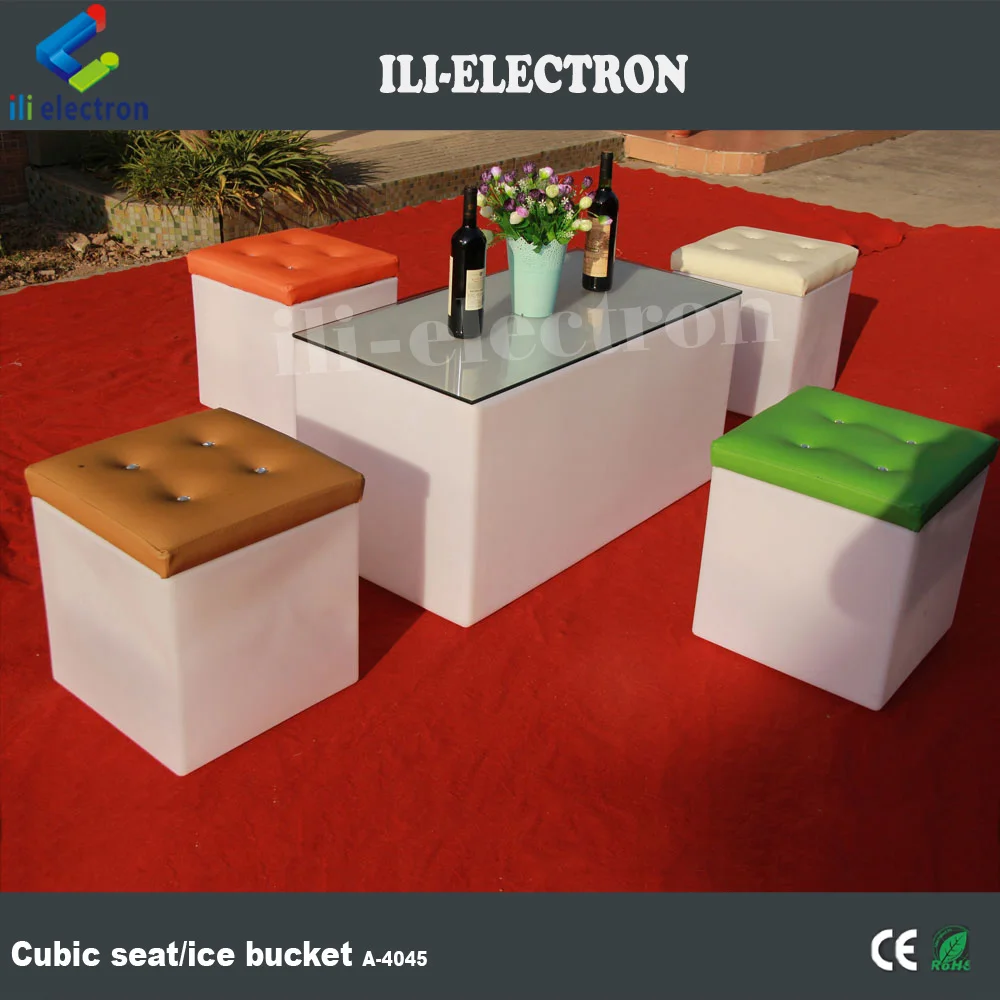 LED Cushion Cube LED cube Stools with Cushion