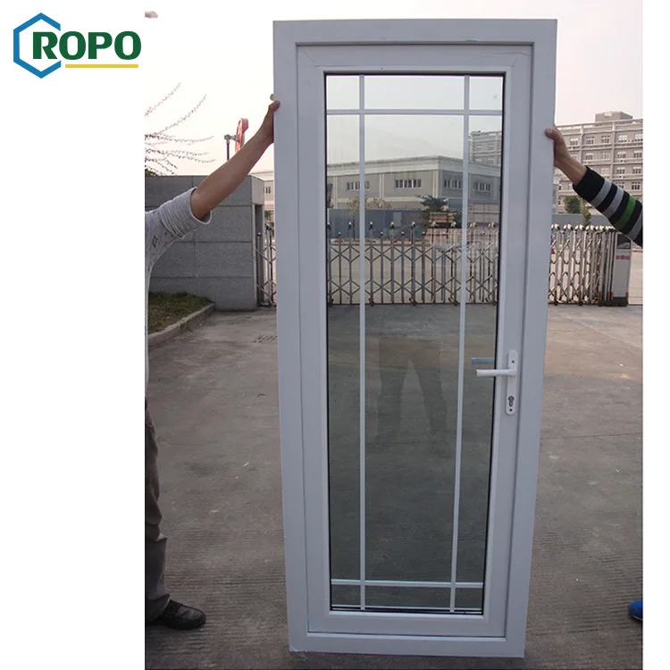 NZS4211 Price Hinge Swing Temper Glass Balcony French Interior Large soundproof front Casement PVC Door